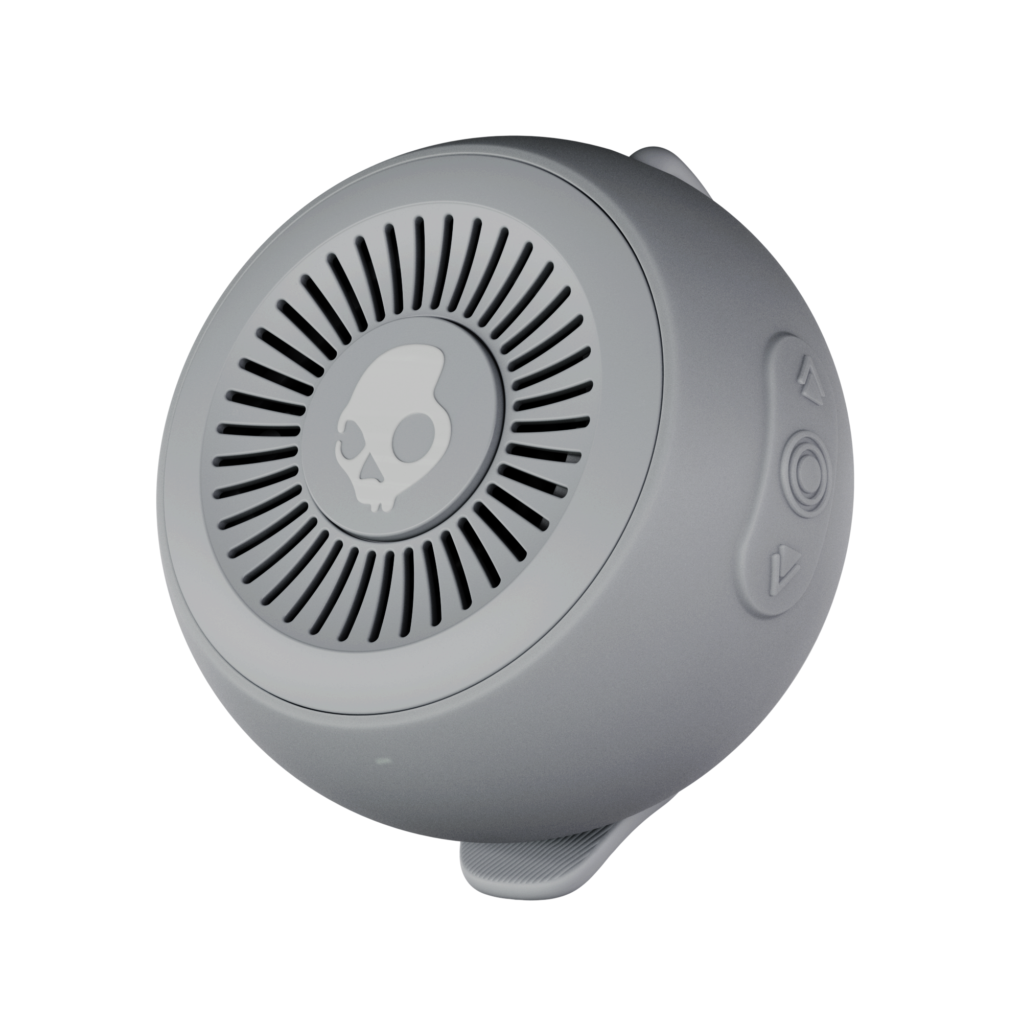 Gray Bluetooth speaker with a brand logo on a white background | Cement