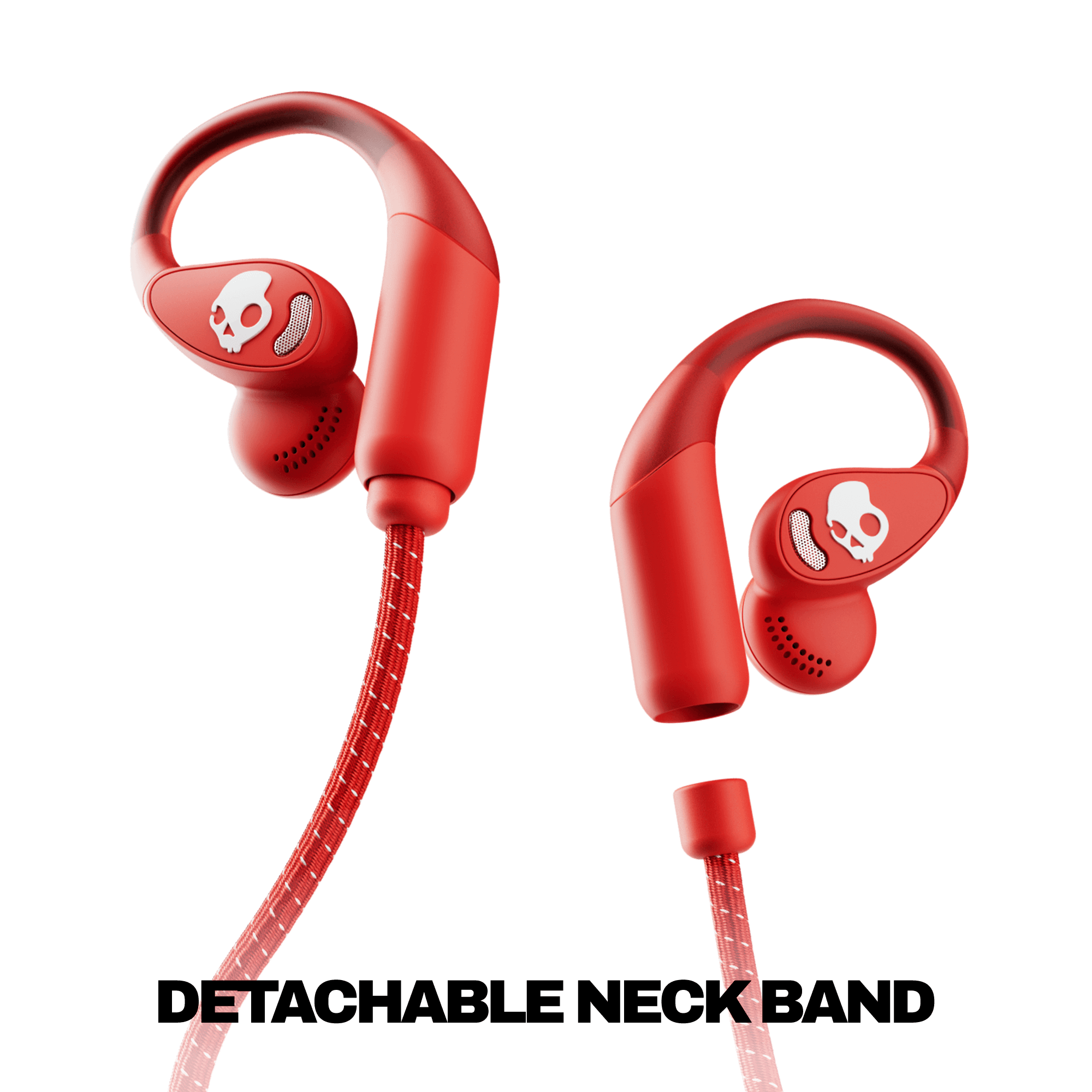 Skullcandy Push 540 Open wireless open-ear headphones with magnetic detachable braided cable for secure all-day comfort | Plasma
