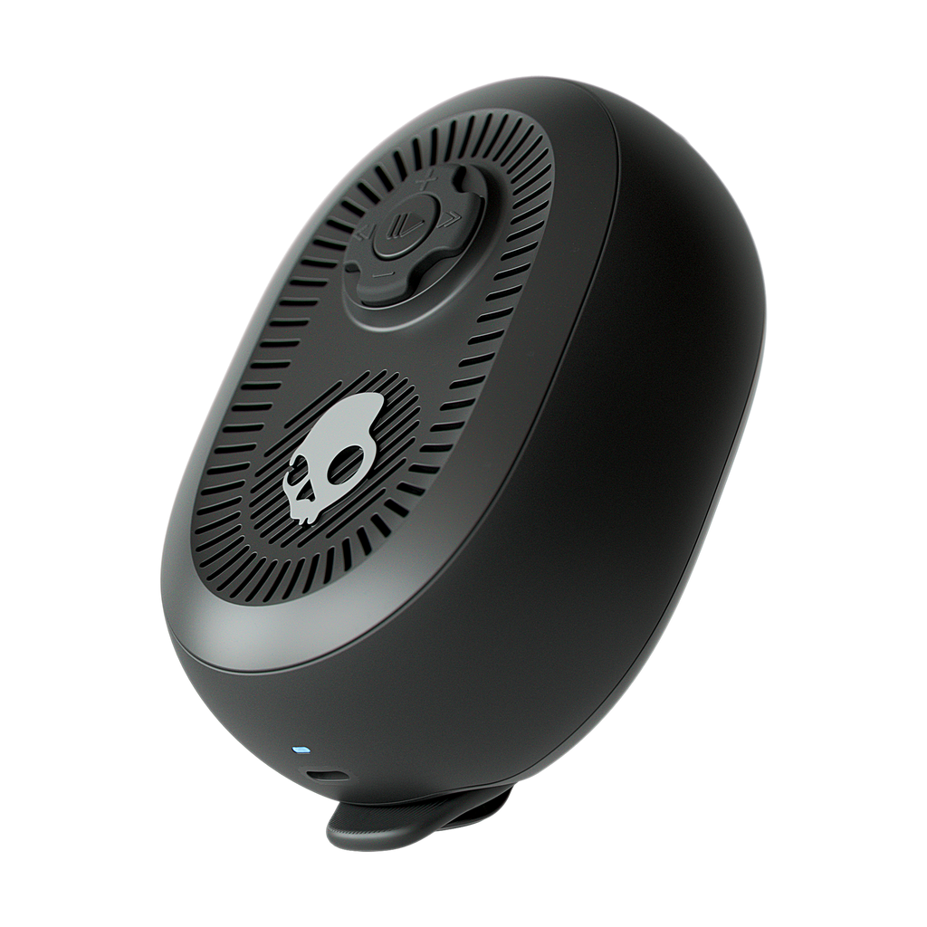 Black speaker with skull design on a white background | True Black