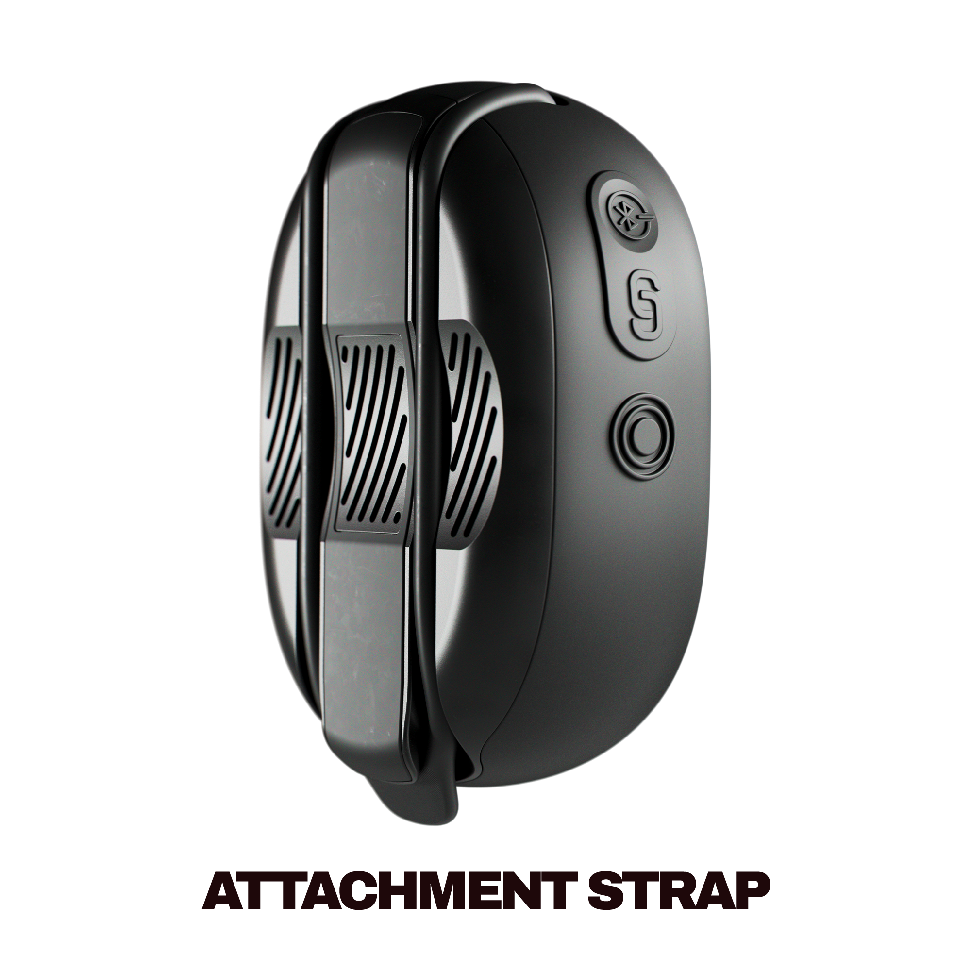 Black attachment on a speaker with buttons on a white background | True Black