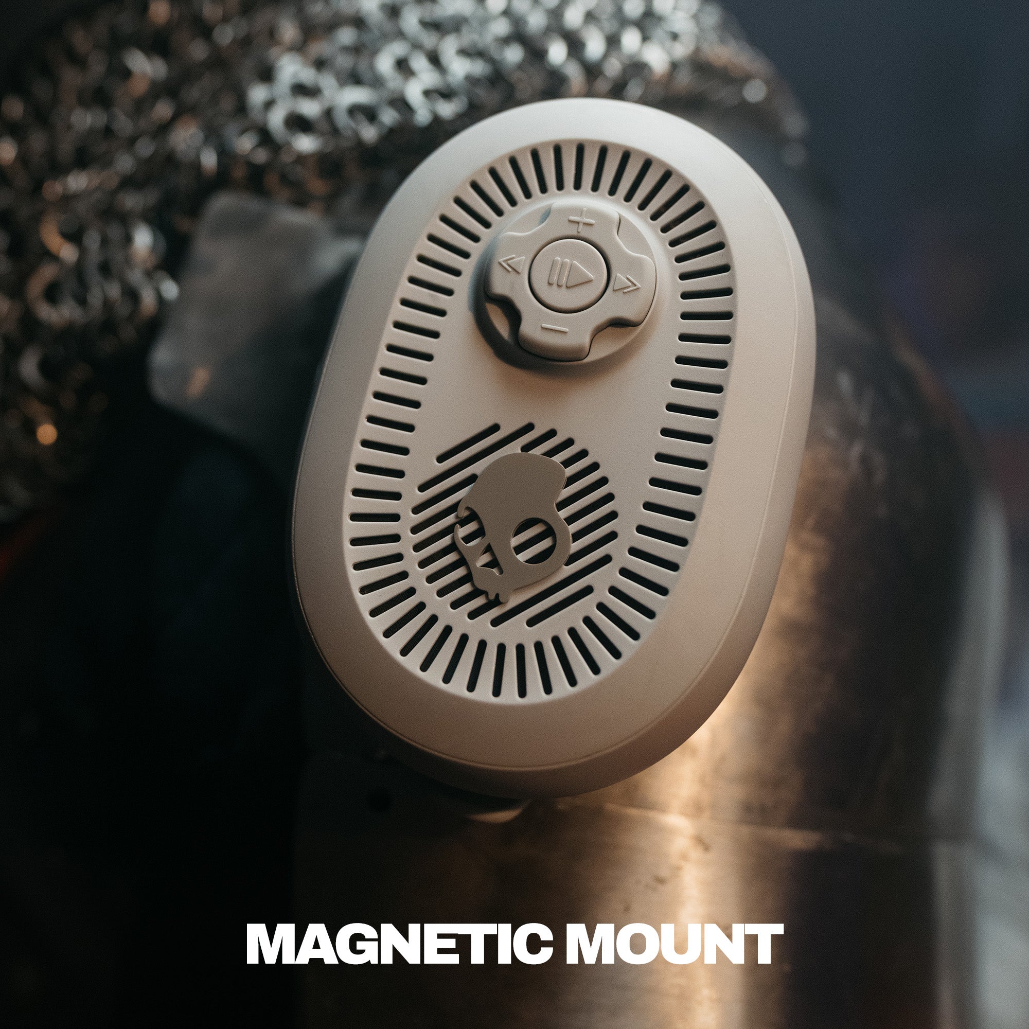 Magnetic mount device on a textured surface with 'MAGNETIC MOUNT' text. | Cement