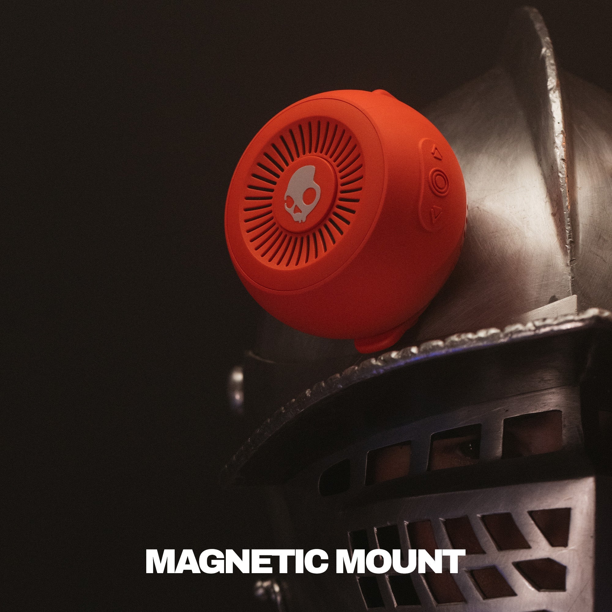 Red magnetic mount on a metal surface with 'Magnetic Mount' text below. | Plasma