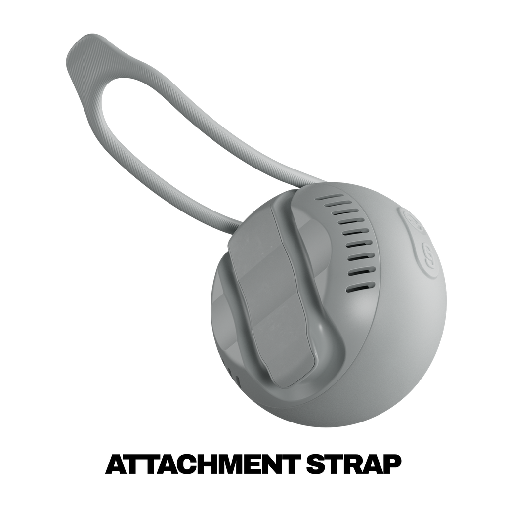 Gray attachment strap on a white background with 'Attachment Strap' text. | Cement