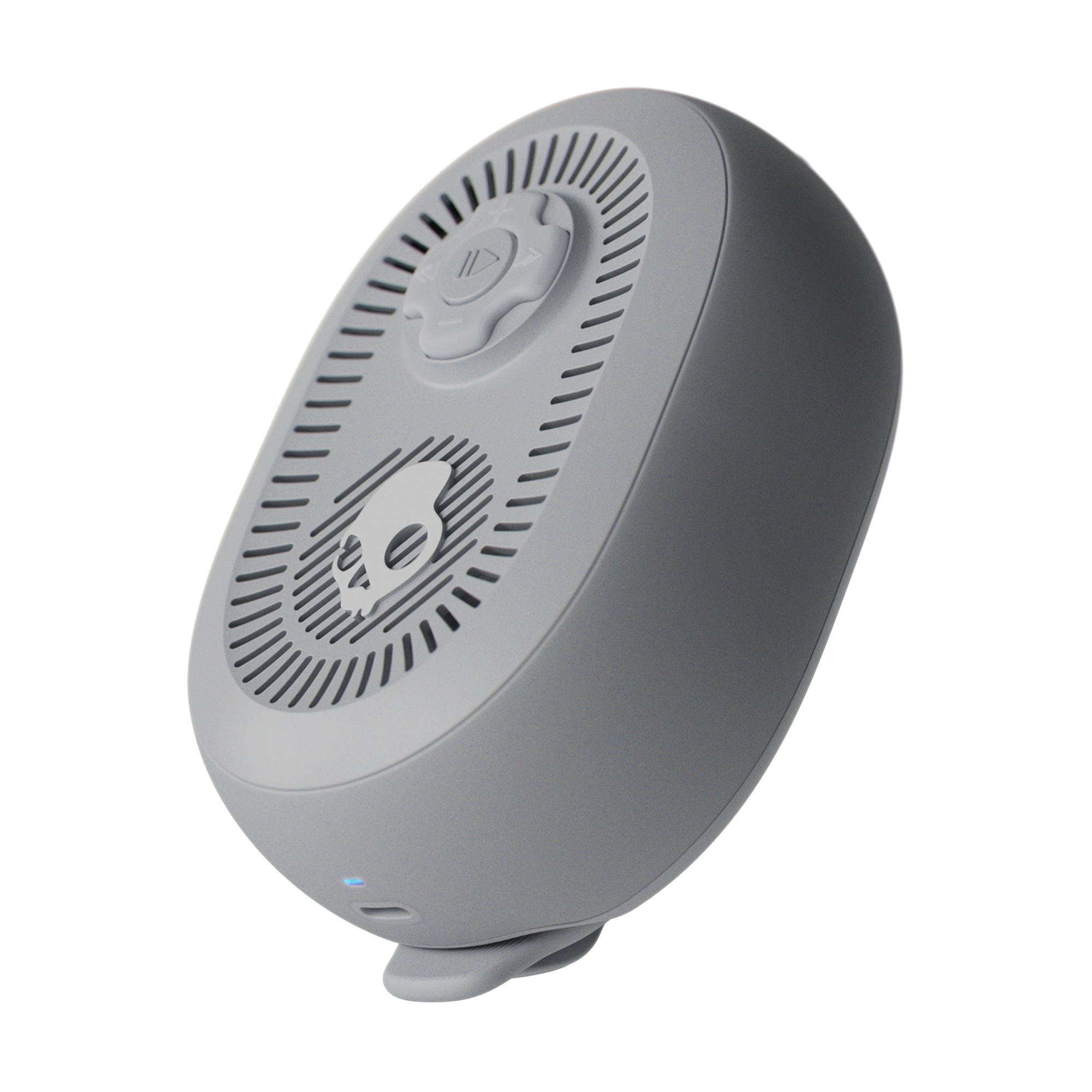Gray electronic device with a circular design on a white background | Cement