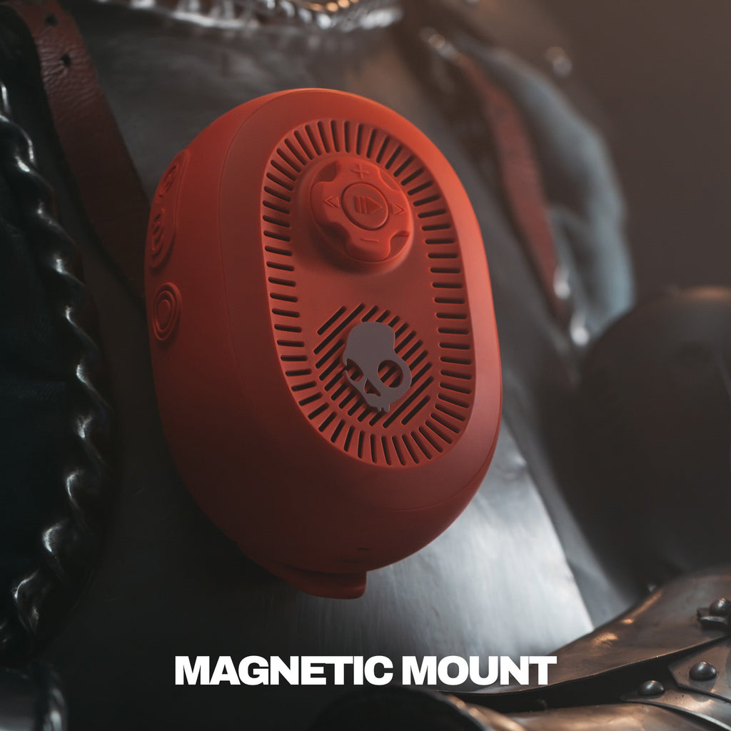 Red magnetic mount on a motorcycle seat with 'MAGNETIC MOUNT' text. | Plasma