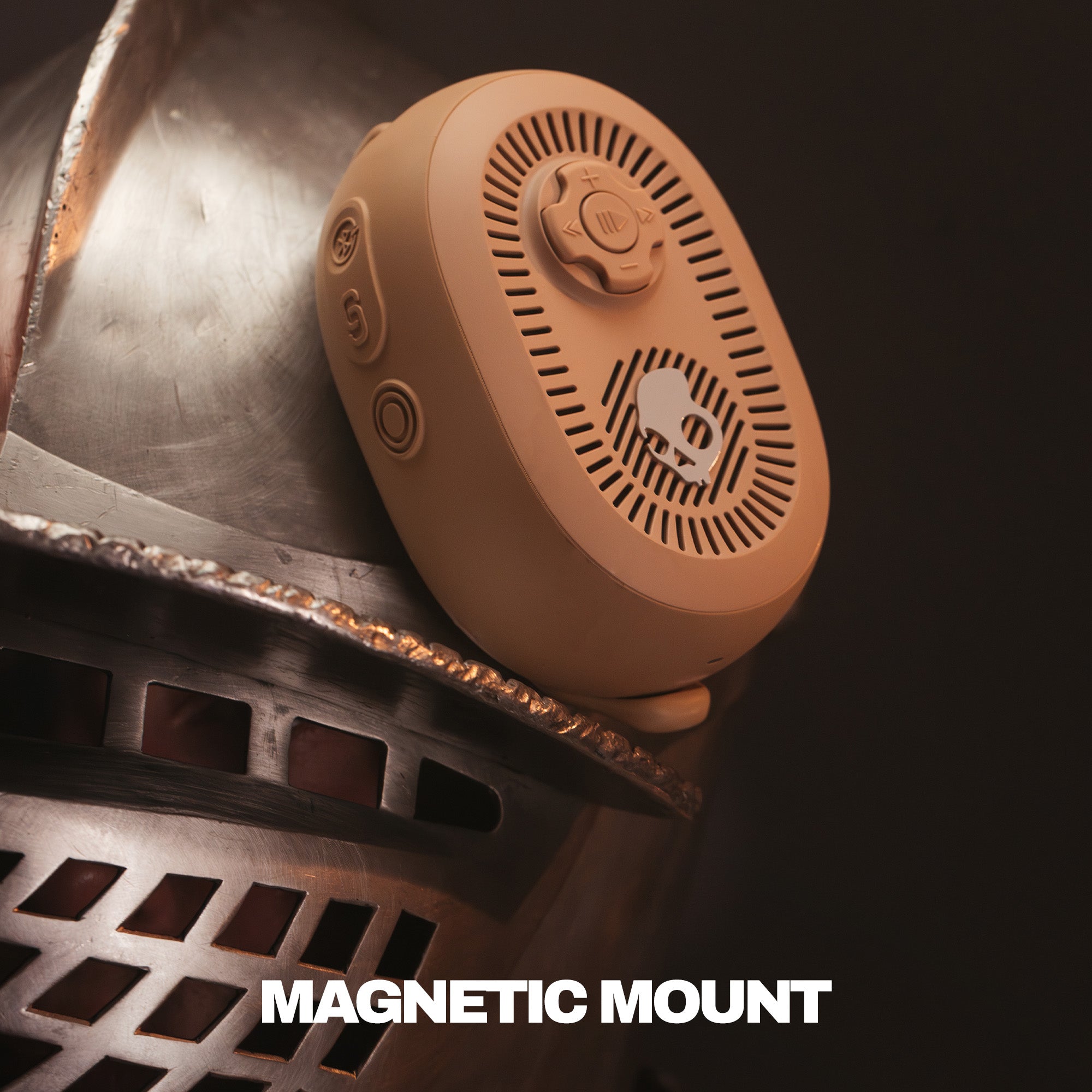 Brown magnetic mount on a metallic surface with 'MAGNETIC MOUNT' text. | Primer