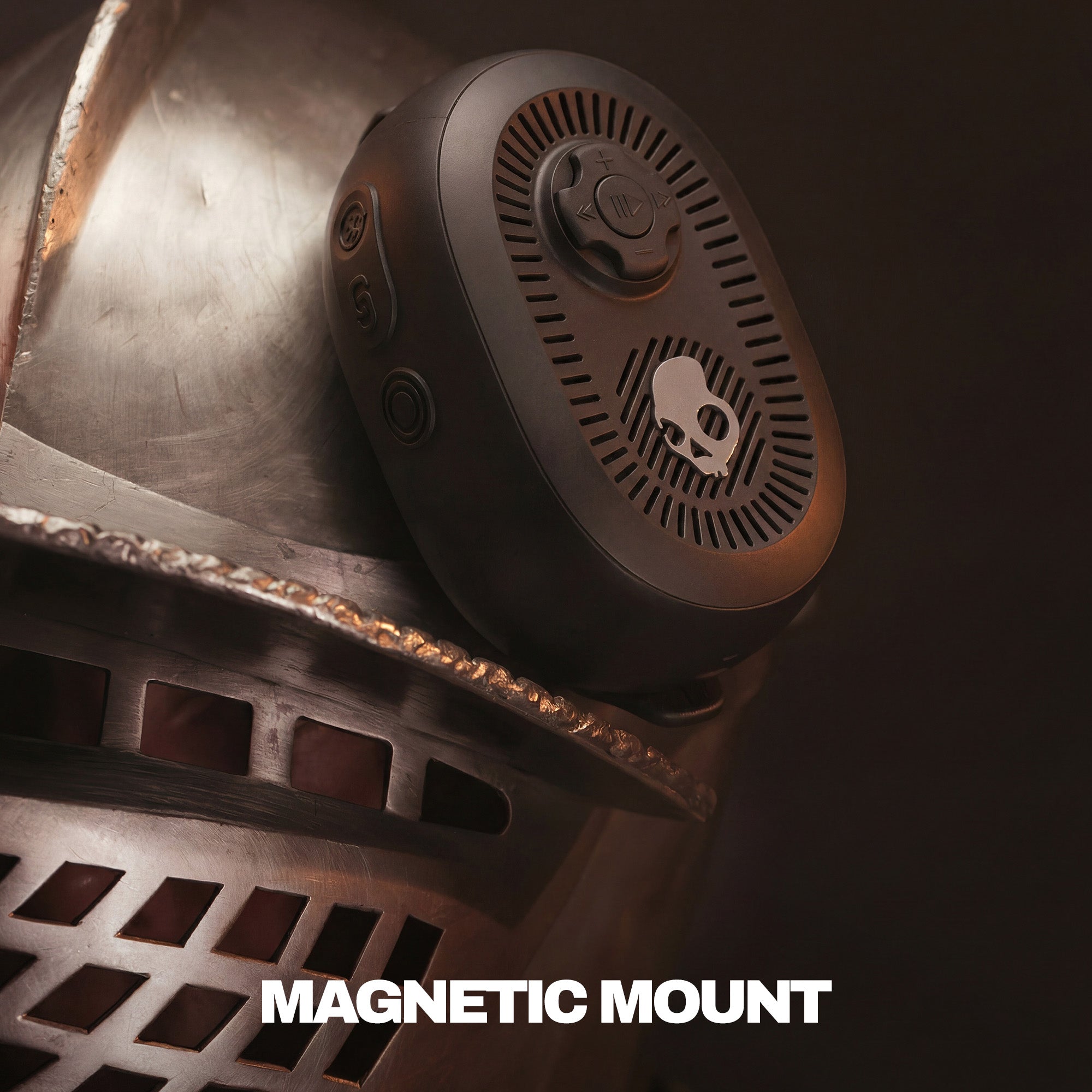 Magnetic mount device on a metallic surface with 'MAGNETIC MOUNT' text. | True Black